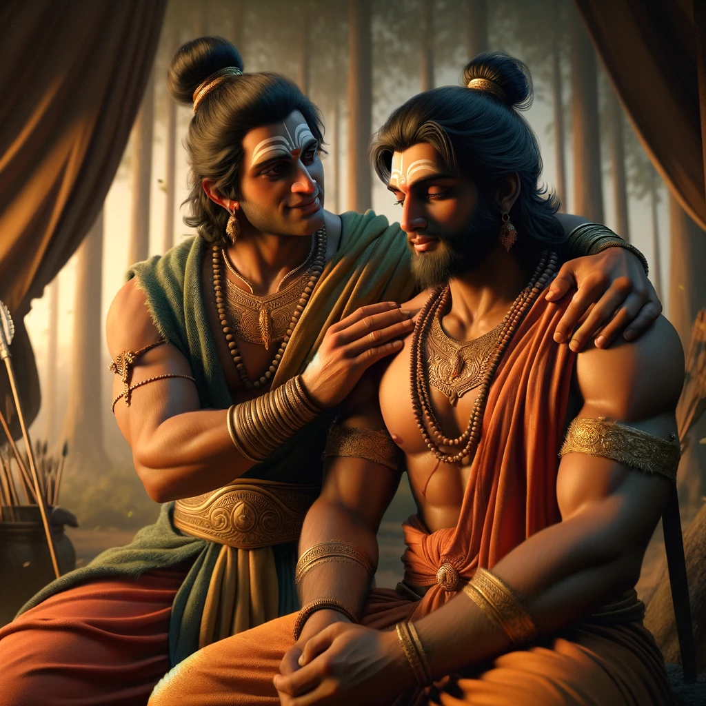 Rama Congratulates Lakshmana